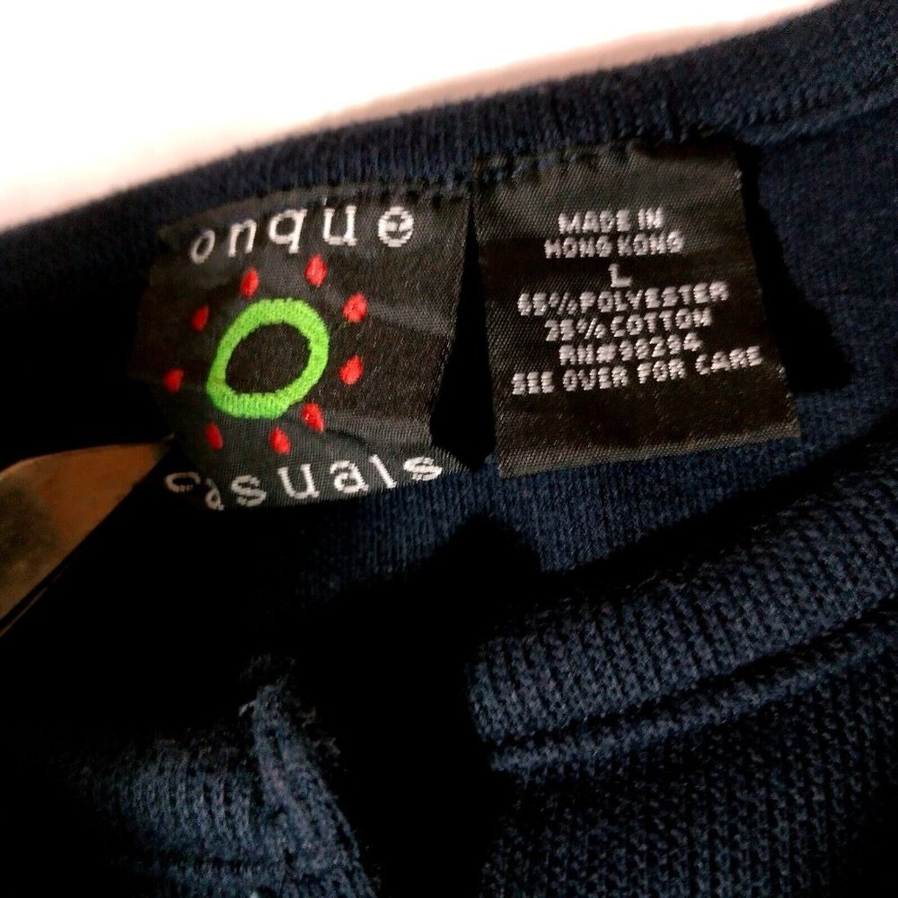 Onque Casuals Shirt Women L Knit Cardigan Star Button Up Gingham Vintage Stars - Picture 5 of 12